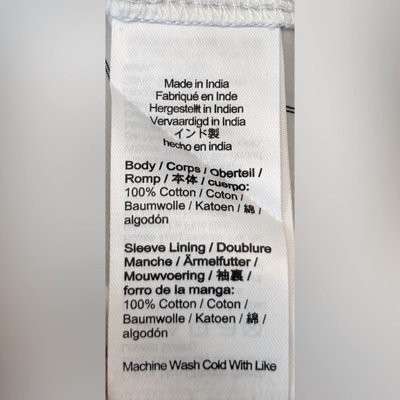 NWT Madewell Shirred Bubble-Sleeve Button-Up Shirt, White w/ Black Stripes, XXS - Picture 13 of 15